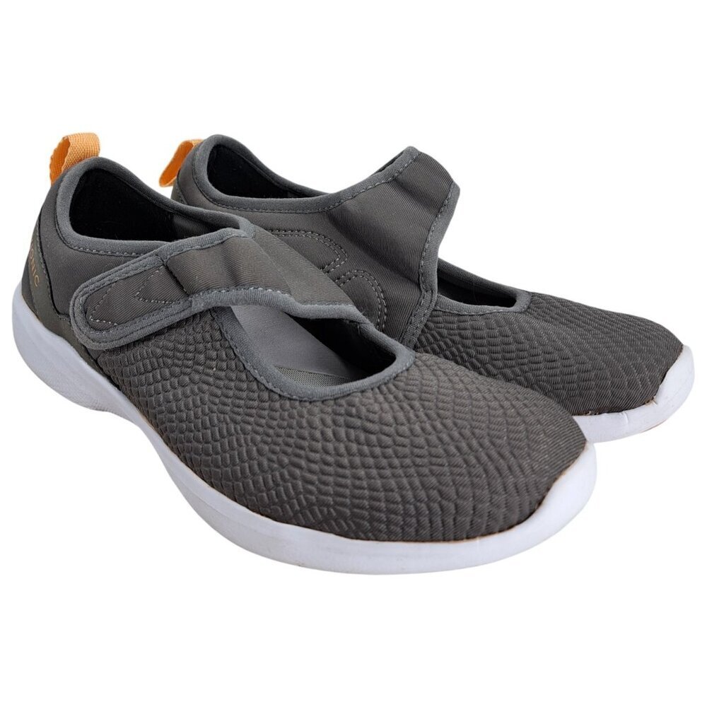 Vionic Sonnet Gray Mary Jane Comfort Shoes Sneakers Size 6.5 Walking Hook & Loop